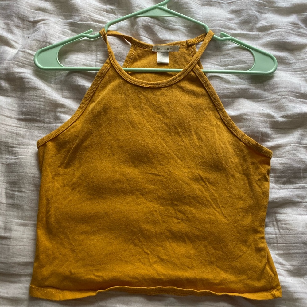 Yellow orange crop top